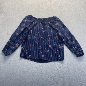 People Womens Blouse Size M  top Pullover Long Sleeve,Floral,  Striped‎